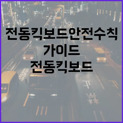 전동 킥보드 안전수칙 완벽 가이드