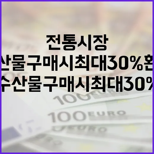 전통시장 수산물 구매 시 최대 30% 환급 혜택