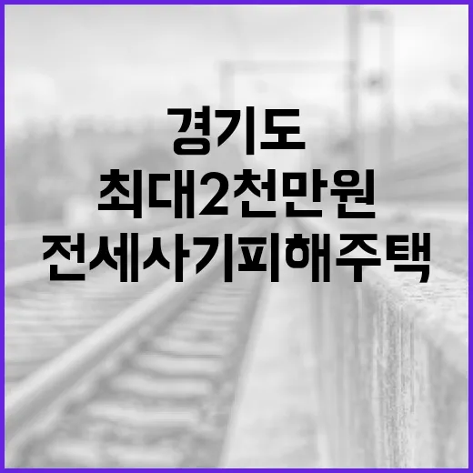 경기도, 전세사기 피해주택 최대 2천만 원 긴급 지원