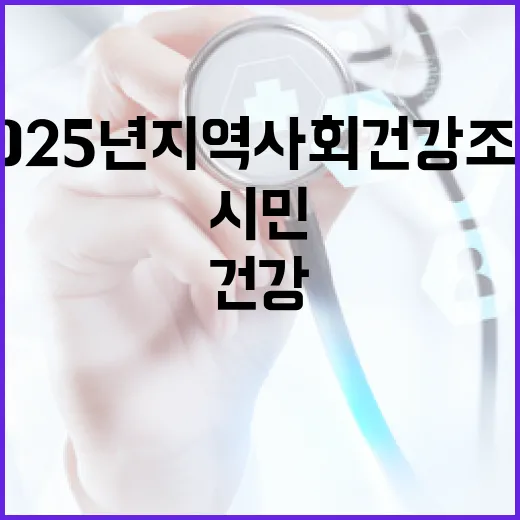 2025년 지역사회건강조사 시작, 울산 시민 참여 당부