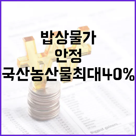 국산 농산물 최대 40% 할인, 밥상물가 안정 추진