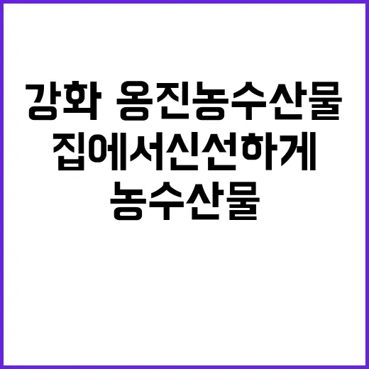 강화·옹진 농수산물 집에서 신선하게