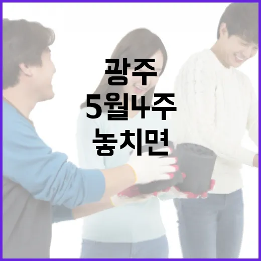 광주 5월 4주, 놓치면 안 될 주간 소식