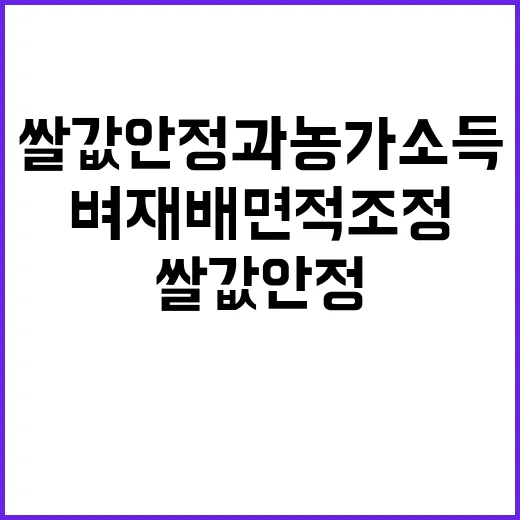 벼 재배면적 조정으…
