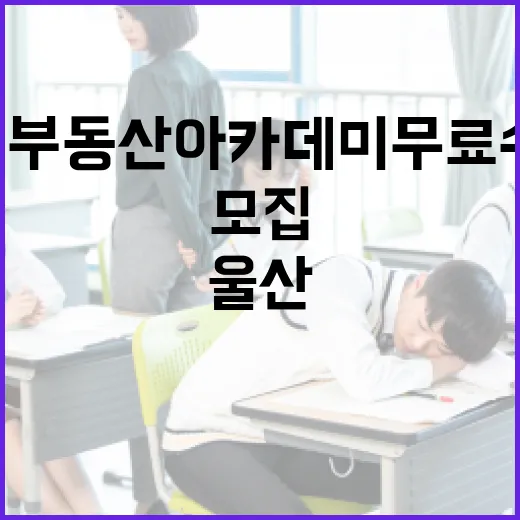 울산 제3기 부동산 아카데미 무료 수강생 모집