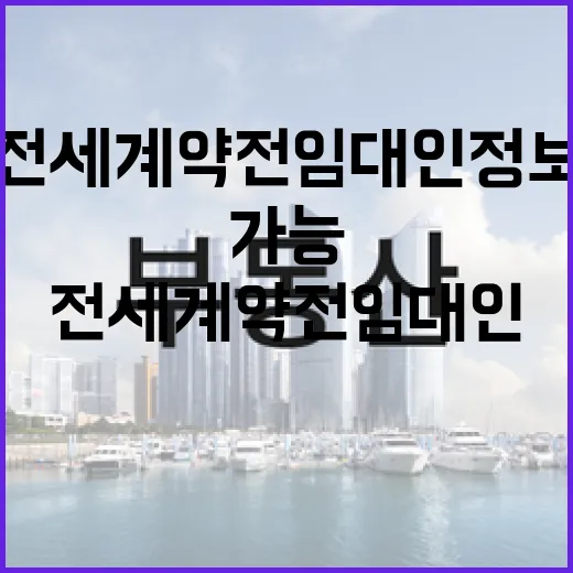 전세계약 전 임대인 정보 확인 가능 확대