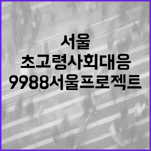 서울 초고령사회 대응 '9988 서울 프로젝트' 전격 발표