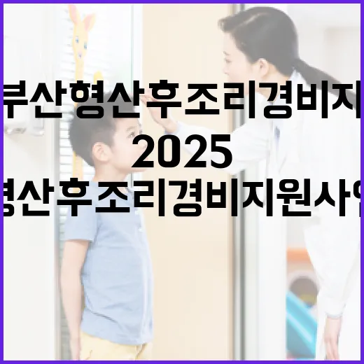 2025 부산형 산후조리경비 지원사업 안내