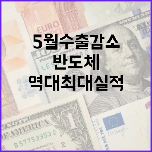 5월 수출 감소 속 반도체 역대 최대 실적