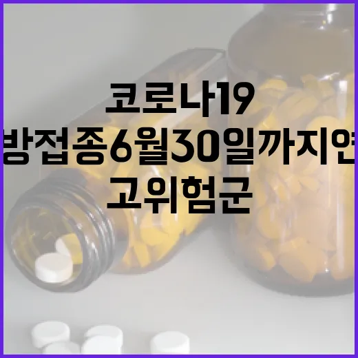 코로나19 고위험군 예방접종 6월 30일까지 연장