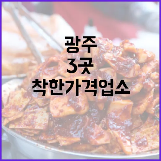 광주 착한가격업소 3곳 탐방기