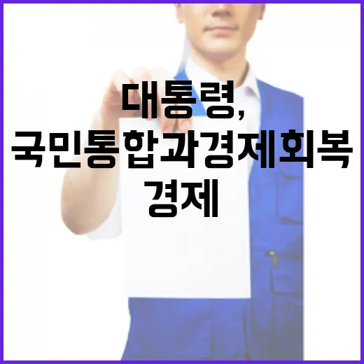 이재명 대통령, 국민 통합과 경제 회복 강조