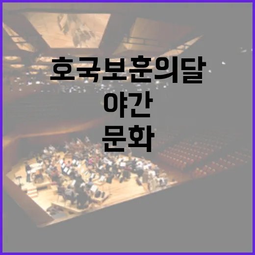 호국보훈의 달, 문화로 즐기는 특별 야간행사