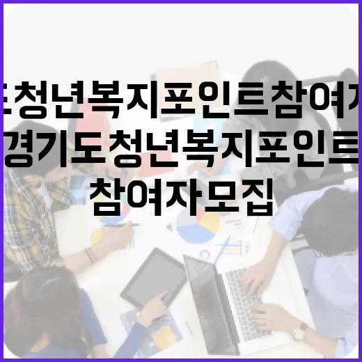 경기도 청년 복지포인트 참여자 모집 안내