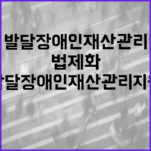 발달장애인 재산관리 지원 법제화 추진