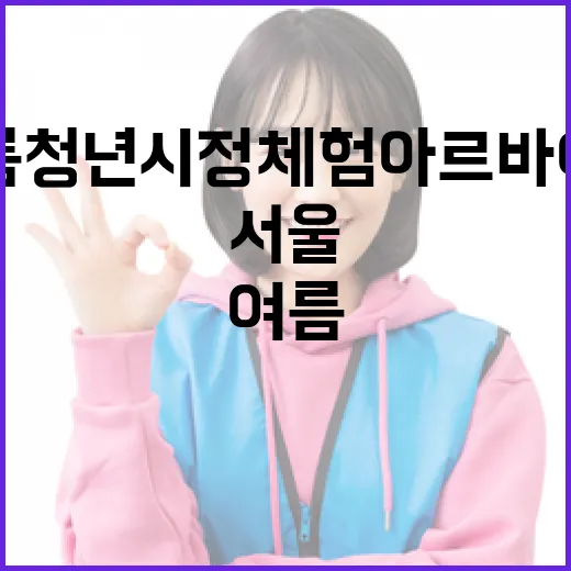 서울 여름 청년 시정 체험 아르바이트 모집