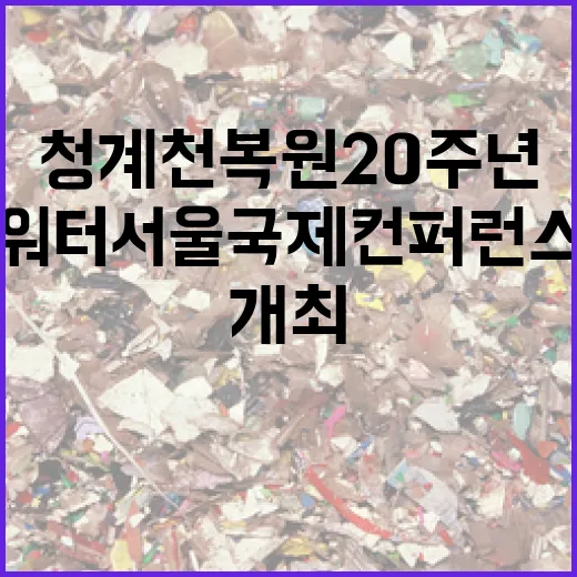 청계천 복원 20주년, 워터서울 국제컨퍼런스 개최