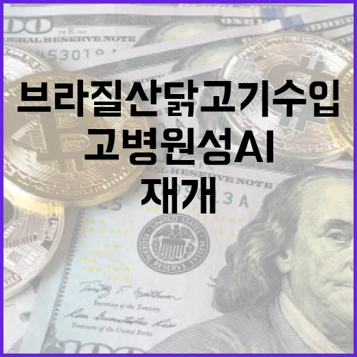 브라질산 닭고기 수입 재개, 고병원성 AI 비발생 지역 한정