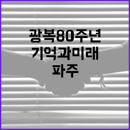 광복 80주년, 파주에서 기억과 미래를 잇다