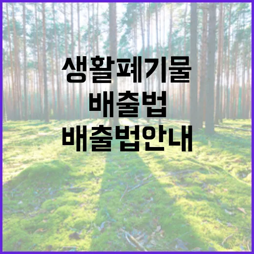 생활폐기물 올바른 배출법 안내