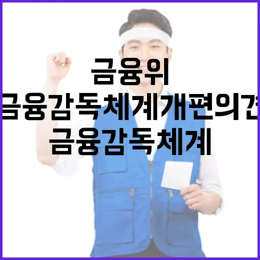 금융위, 금융감독체계 개편 의견 제출 보도 반박