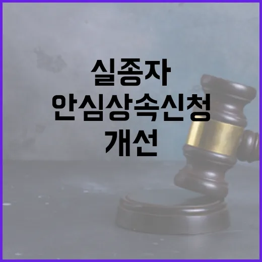 실종자 유족 안심상속 신청기한 개선