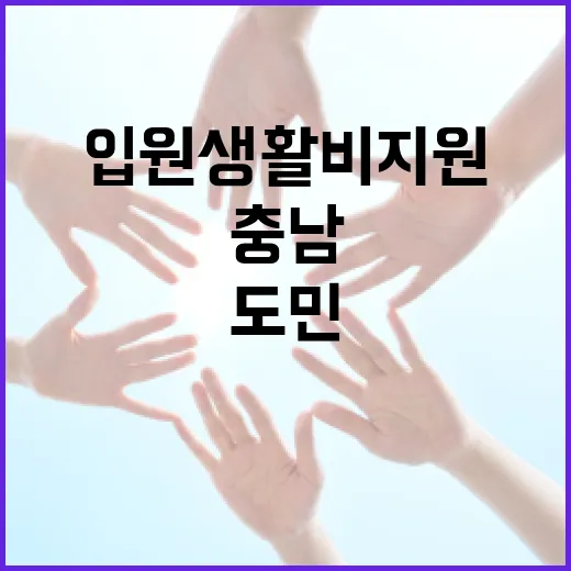 충남 입원생활비 지원, 아픈 도민 위한 든든한 버팀목