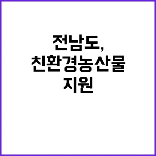 전남도, 친환경 농…