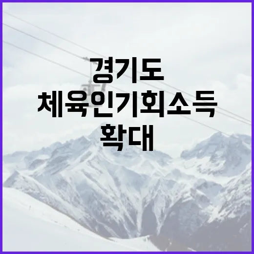 경기도 체육인 기회소득 지원 확대