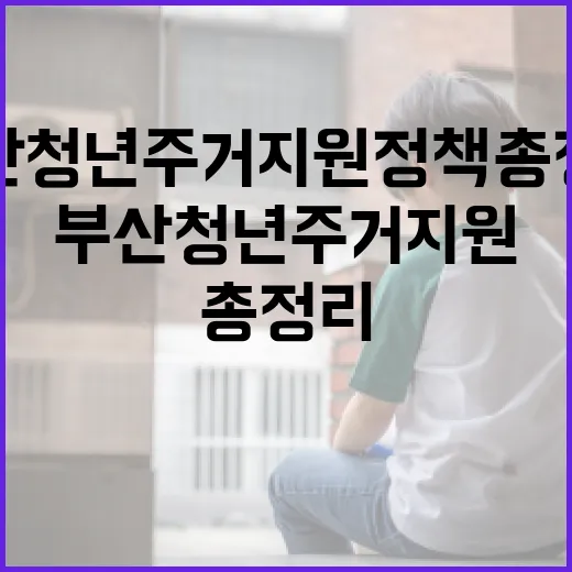 부산 청년 주거 지원 정책 총정리