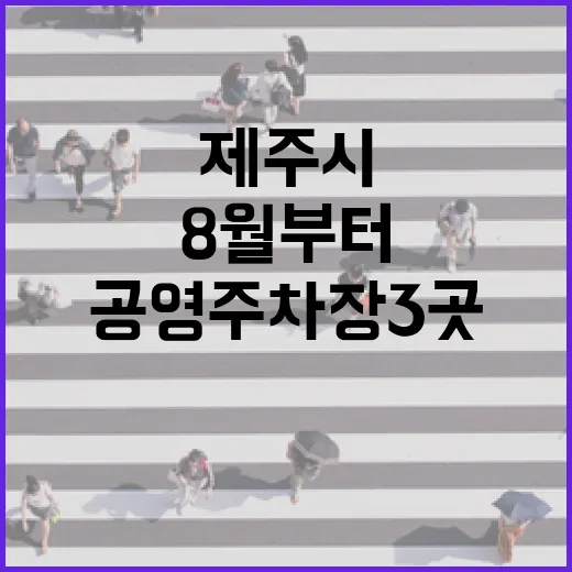 제주시 공영주차장 3곳 8월부터 유료화 시행
