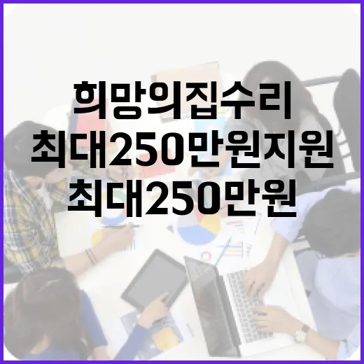 희망의 집수리, 최대 250만 원 지원 시작