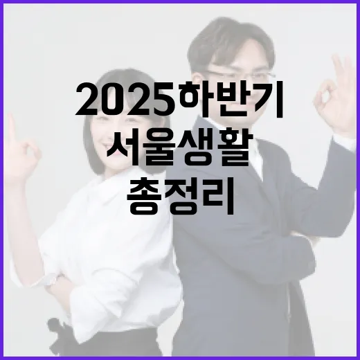 2025 하반기 서울 생활 변화 총정리