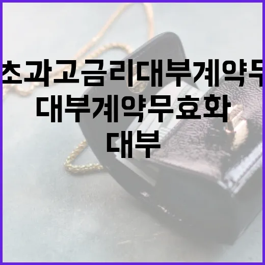 연 60% 초과 고금리 대부계약 무효화 시행