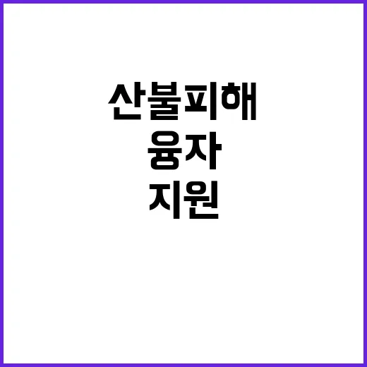 산불 피해농가 융자…