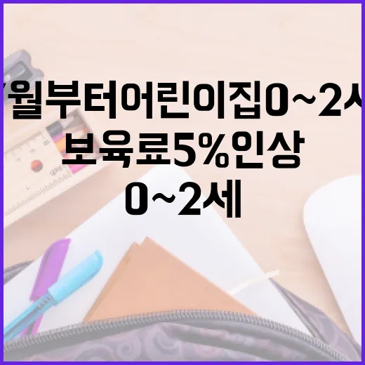 7월부터 어린이집 0~2세·장애아 보육료 5% 인상