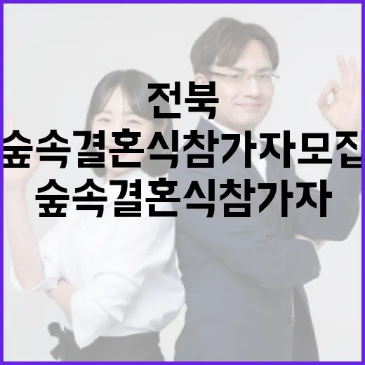 전북 숲속 결혼식 참가자 모집 소식