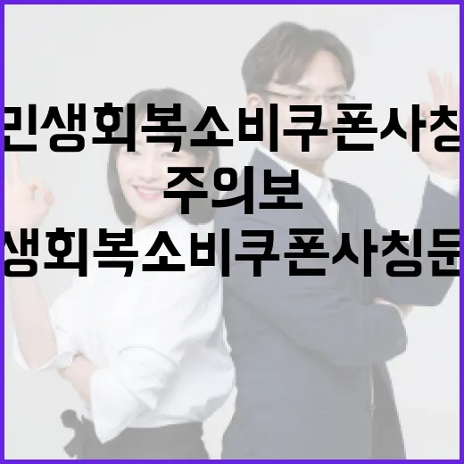 민생회복 소비쿠폰 사칭 문자 주의보