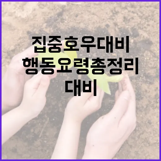 집중호우 대비 행동요령 총정리