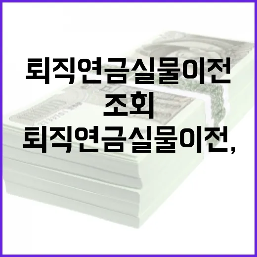 퇴직연금 실물이전, 한 번 조회로 가능해진다