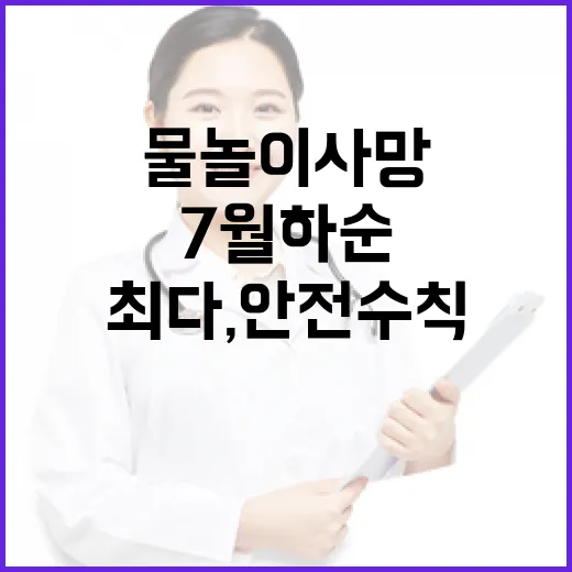 7월 하순 물놀이 사망 최다, 안전수칙 필수