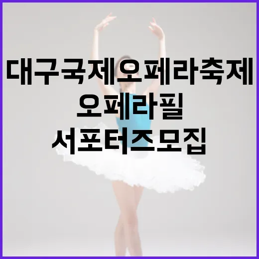 대구국제오페라축제 오페라 필 서포터즈 모집