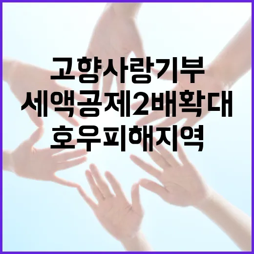 호우 피해지역 고향사랑기부 세액공제 2배 확대