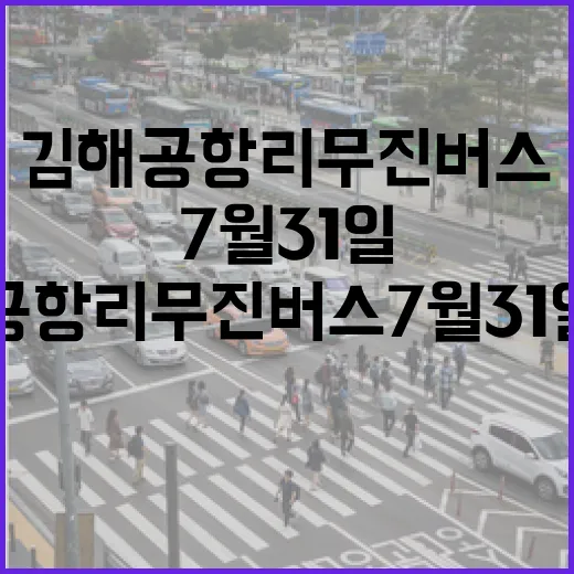 김해공항 리무진버스 7월 31일 새 출발