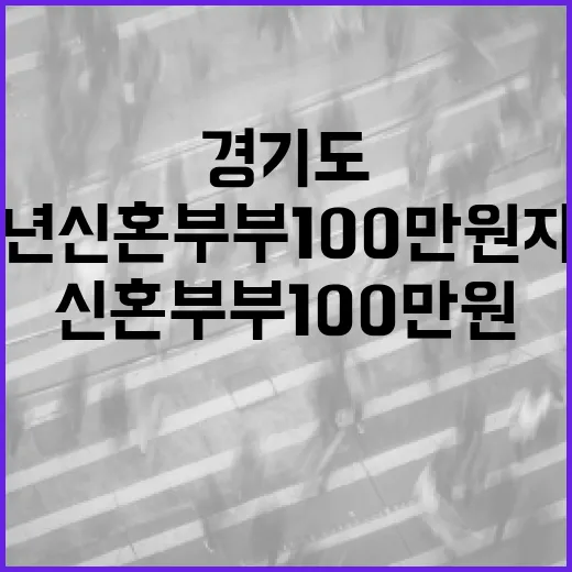 경기도 청년 신혼부부 100만원 지원
