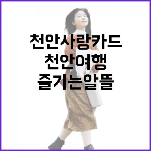 천안사랑카드로 즐기는 알뜰 천안여행