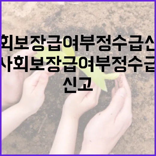 사회보장급여 부정수급 신고 캠페인
