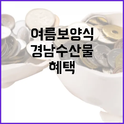 경남 수산물로 여름 보양식 풍성 혜택