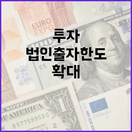 지역 초기창업기업 투자 확대 법인 출자 한도 상향