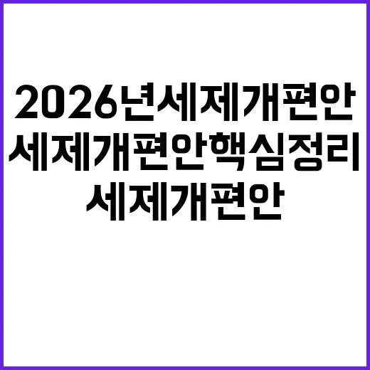 2026년 세제개편안 핵심 정리